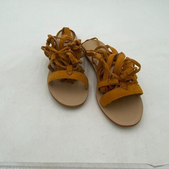 YDN Women Sexy Knee High Lace up Flats Fringe Low Heel Gladiator Strap Sandals S - Picture 4 of 8